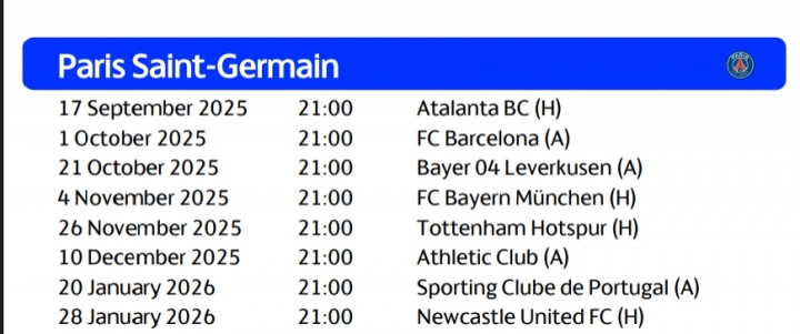 巴黎欧冠征程：10月2日远征诺坎普，背靠背迎战拜仁热刺